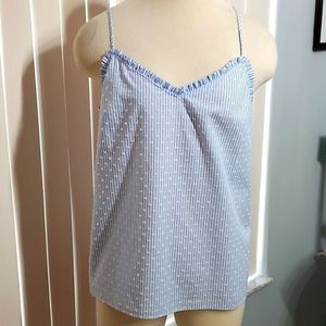 Lilly pulitzer cami top, blue and white striped. Spaghetti straps. Size medium.